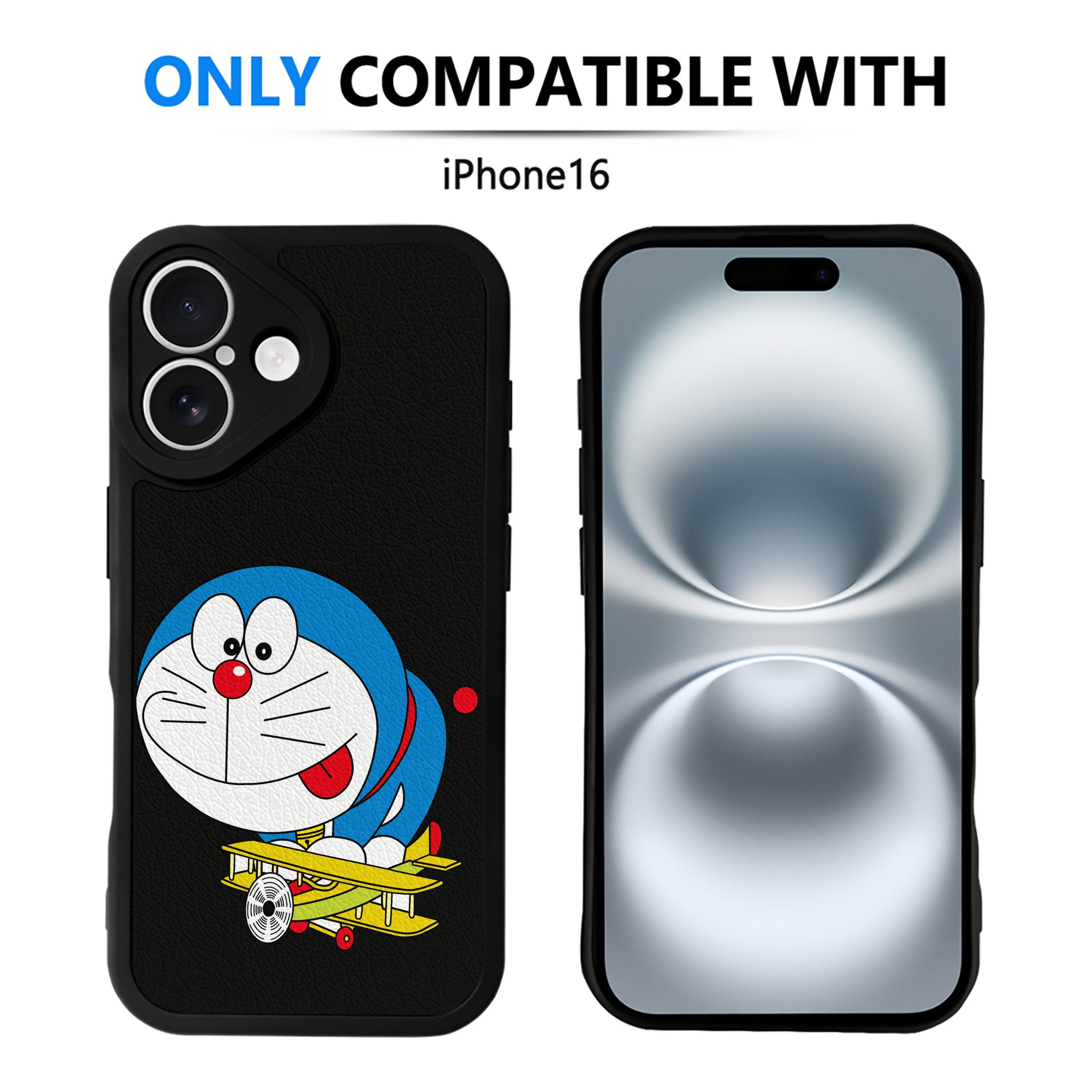 （画像用） ドラえもん Doraemon 【iPhone 16シリーズ対応】シリコンスマホケース（レザー調） 材質：シリコン
